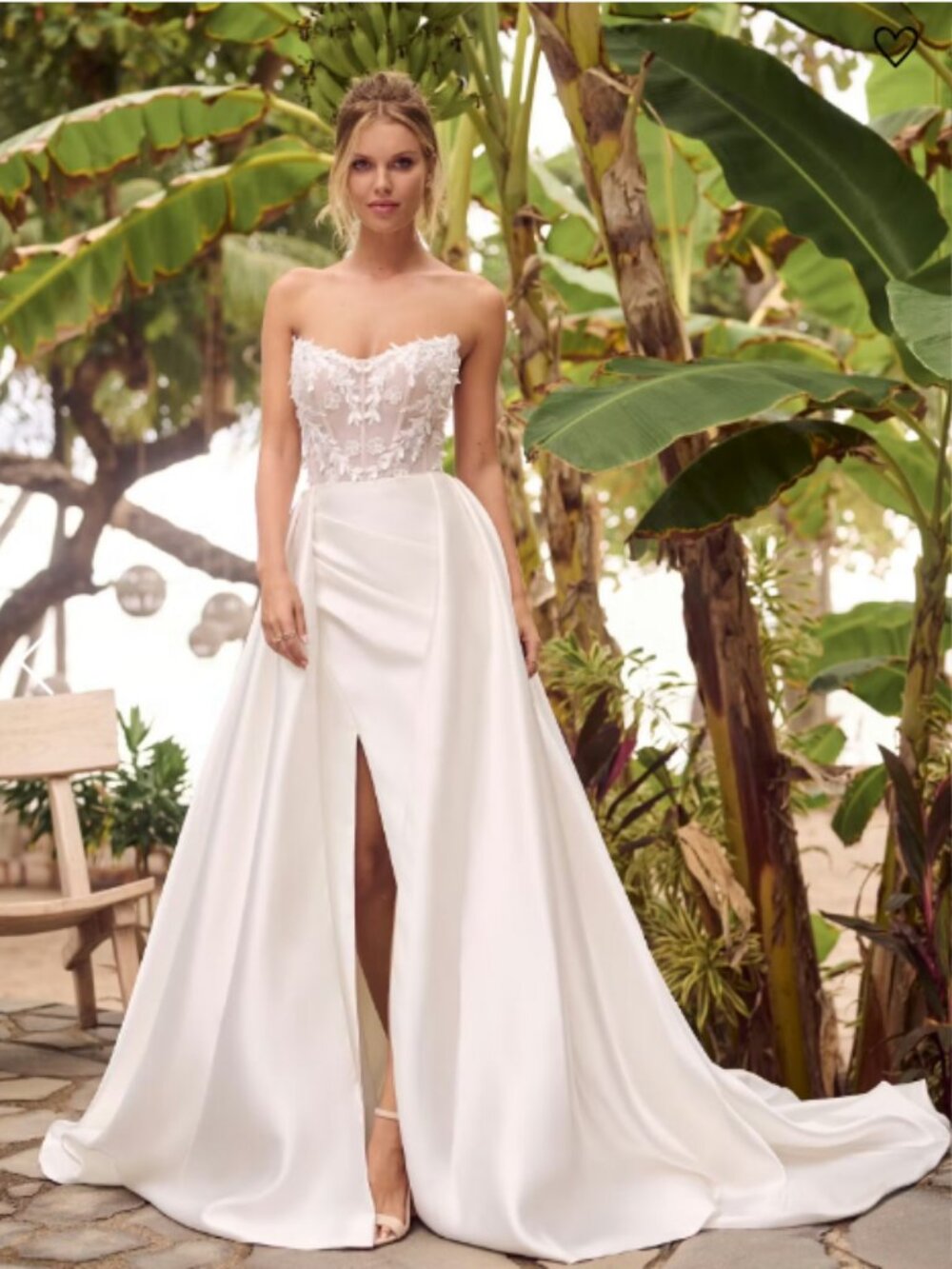Rebecca Ingram Twyla Wedding Dress w/ Detachable Sleeves & Train – Size 14